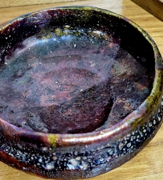 茶道具　神懸焼　馬盥形　お茶碗　明治時代初期　楽焼　骨董品、美術品
