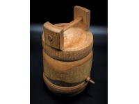 【竹製酒樽　一木造り】　明治～昭和初期　正價札付き　蔵出品　　