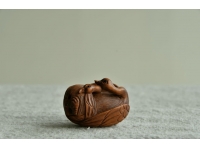 【古美術】あひる? 2匹 つがい 根付 Netsuke 精密 彫刻 超絶技巧 柘植 木製 繊細 彫刻 古玩