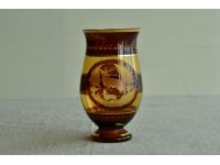 ガラス彫刻 鹿 紋様 花瓶