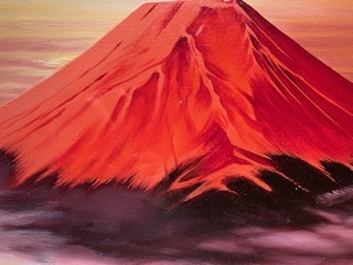 森田浩二 【 赤富士 】 油絵肉筆画Ｆ6号|サムライオークション