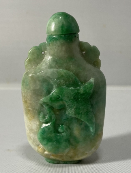 A Chinese Apple Green Jadeite Snuff Bottle, 19th-Early 20th