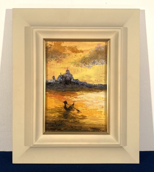 安井曾太郎「夕日に海」油彩 絵画|サムライオークション