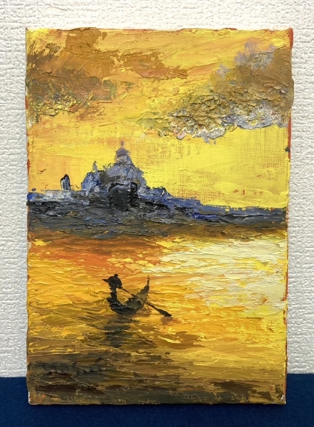 安井曾太郎／文化勲章受章「夕日に海」油彩 額装 絵画|サムライ