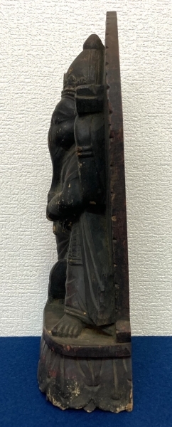 ガネーシャ像／ヒンドゥー教 木彫り 彫刻 置物：蝋印有り - 彫刻