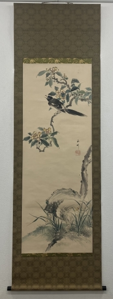 岡本秋暉【花鳥図】紙本 掛軸 Syuki Okamoto|サムライオークション