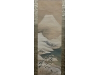 佐藤大寛【富士山】絹本　掛軸　共箱　Taikan Sato