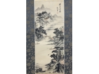 伊孚九（亦成堂）　山水図　絹本　掛軸　小幅（検索／中国・池大雅・文人画・南宗画）