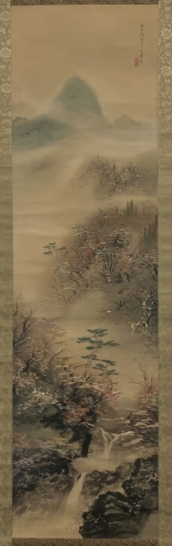 石川景雲 山水図 絹本 掛軸 Kakejiku Hanging scroll|サムライオークション