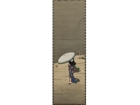美人　浮世絵　豊光　絹本　掛軸　Ukiyoe　Kakejiku　Hanging scroll