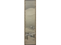 平井楳仙 【鴨川】 絹本　掛軸　共箱　2重箱　Baisen Hirai　Kakejiku　Hanging scroll