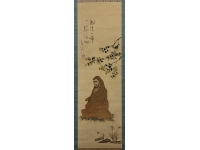 名取春仙　達磨　絹本　掛軸　（浮世絵 師）　Shunsen Natori　Kakejiku　Hangingscroll