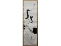 小林五浪　双鶴　紙本　掛軸　共箱　Kakejiku　Hanging scroll