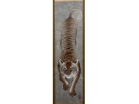 児玉三鈴【虎】紙本　掛軸　太巻　共箱　Sanrei Kodama　Kakejiku　Hanging scroll