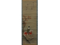土佐光貞　絹本　掛軸