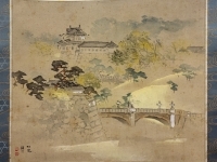 竹内栖鳳　皇居　絹本　掛軸　Takeuchi Seihō　Kakejiku　Hanging scroll