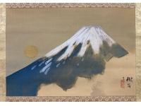 高倉観崖　富士　絹本　掛軸　Mount Fuji（Monte Fuji）　Kakejiku　Hanging scroll