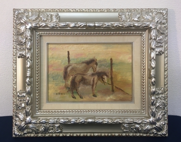 画 坂本繁二郎 鑑 坂本薫夫人 馬 油彩絵 肉筆 サムライオークション